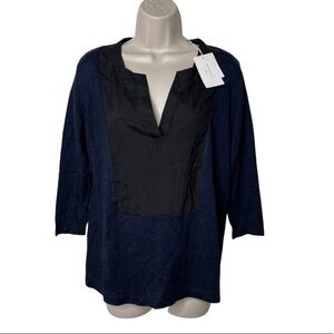 New Amina Rubinacci Elettra black and navy top sz 40